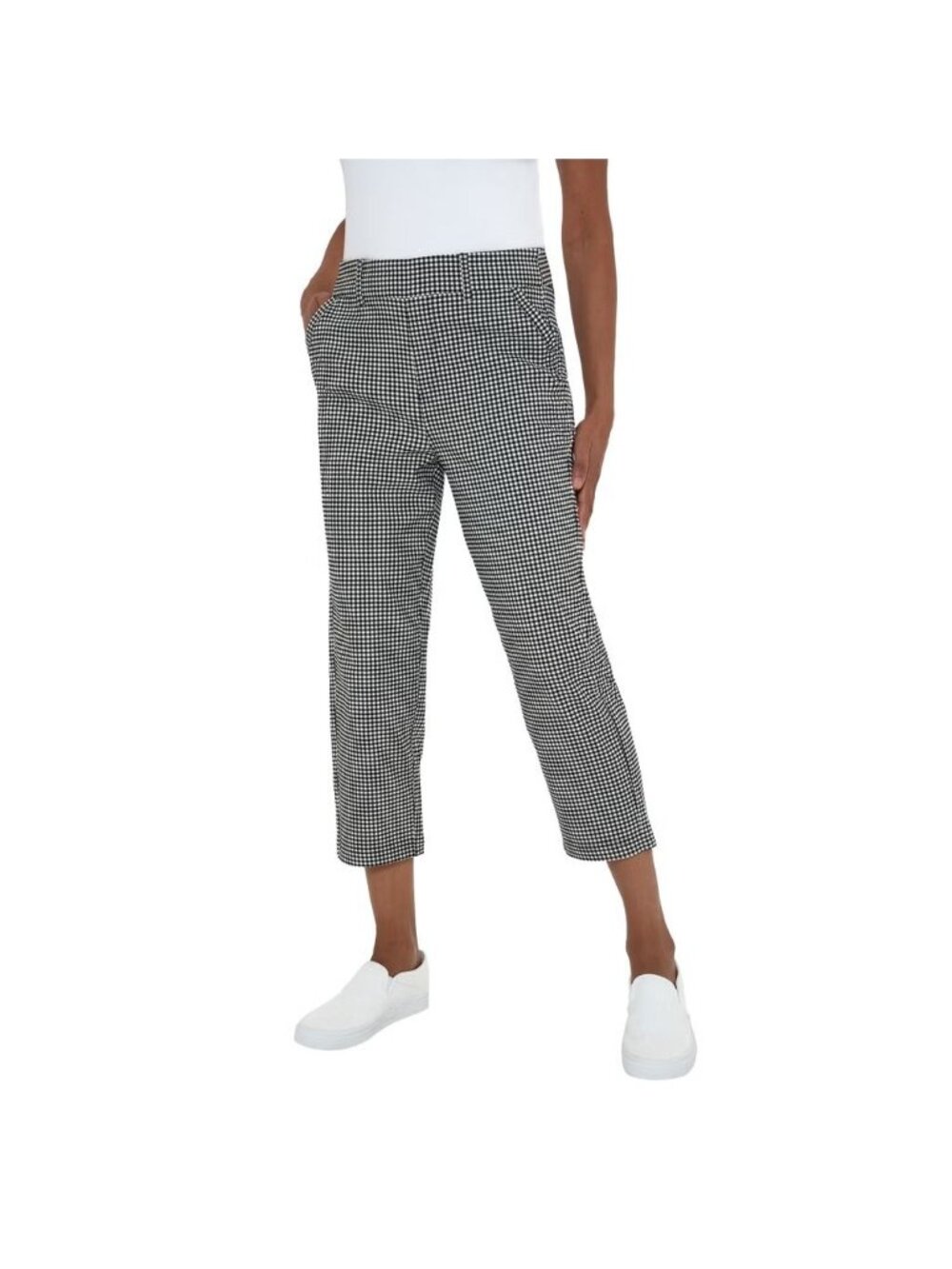 Mario Serrani Women's Pull-On Capri Gingham Size Large 12-14 new with tag